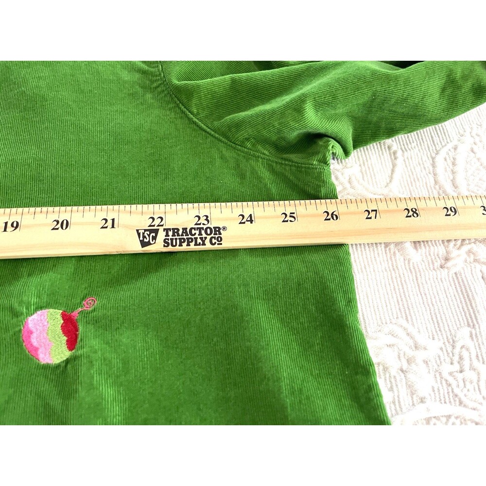 Vtg Quacker Factory Embroidered Christmas Ornament Corduroy Shirt Ladies 1X - Picture 3 of 9